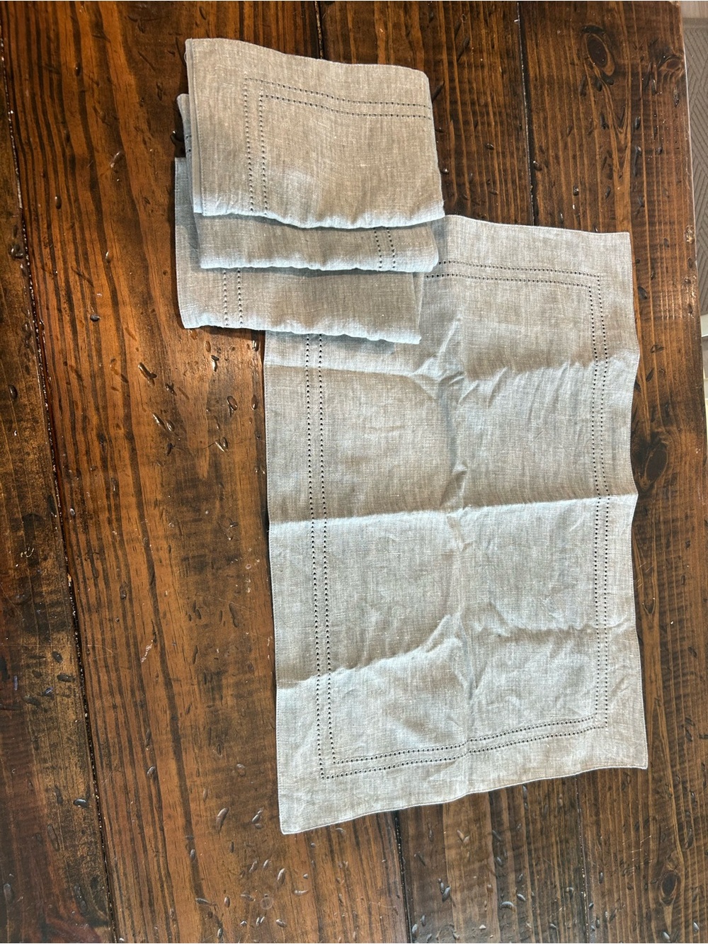 Southern Living Natural Linen Hemstitch Placemats